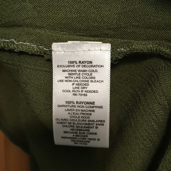 Cupio NWT Army Green Embroidered Top - Picture 6 of 7